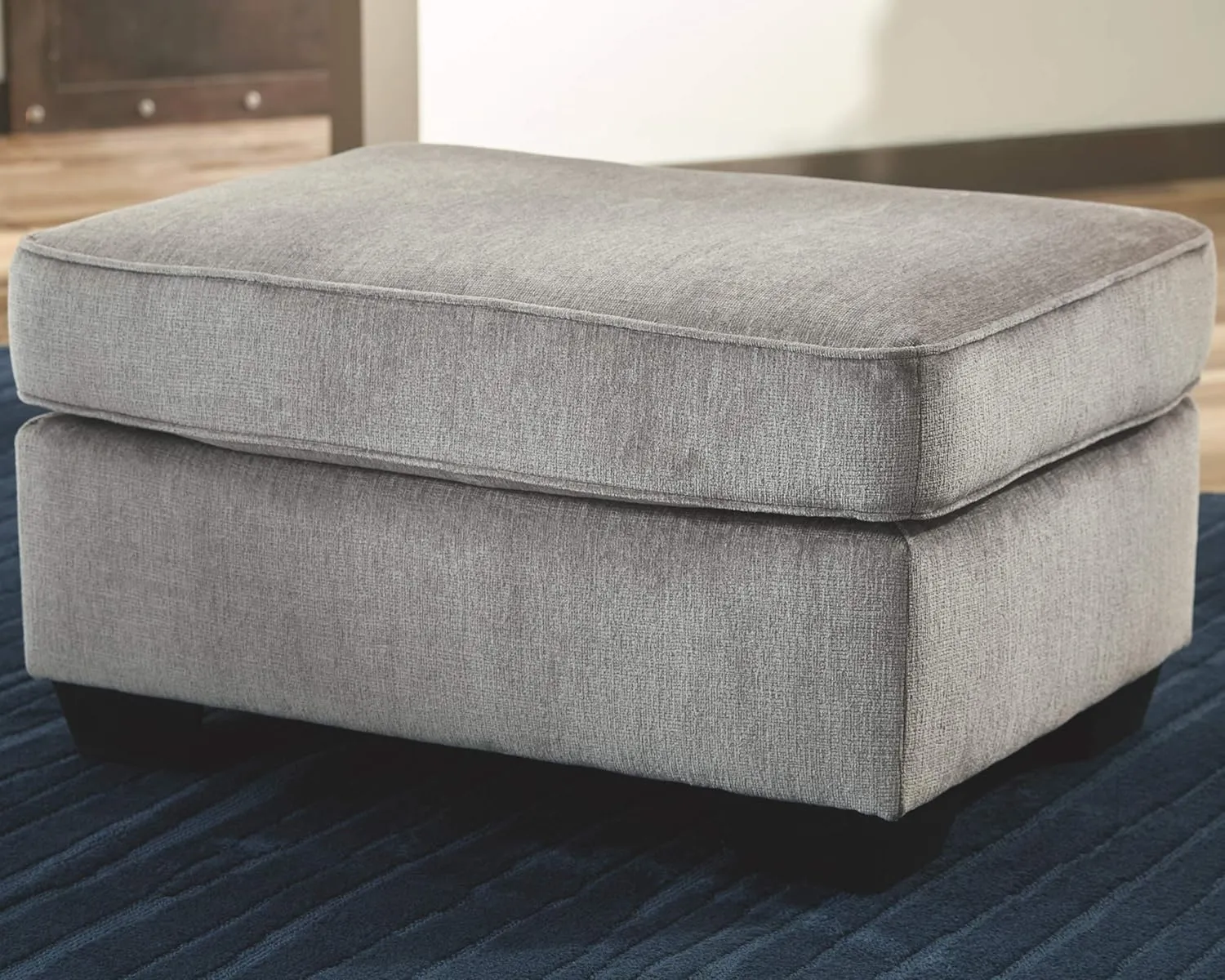 Signature Design by Ashley Altari Modern Rectangular Accent Ottoman, Light Gray