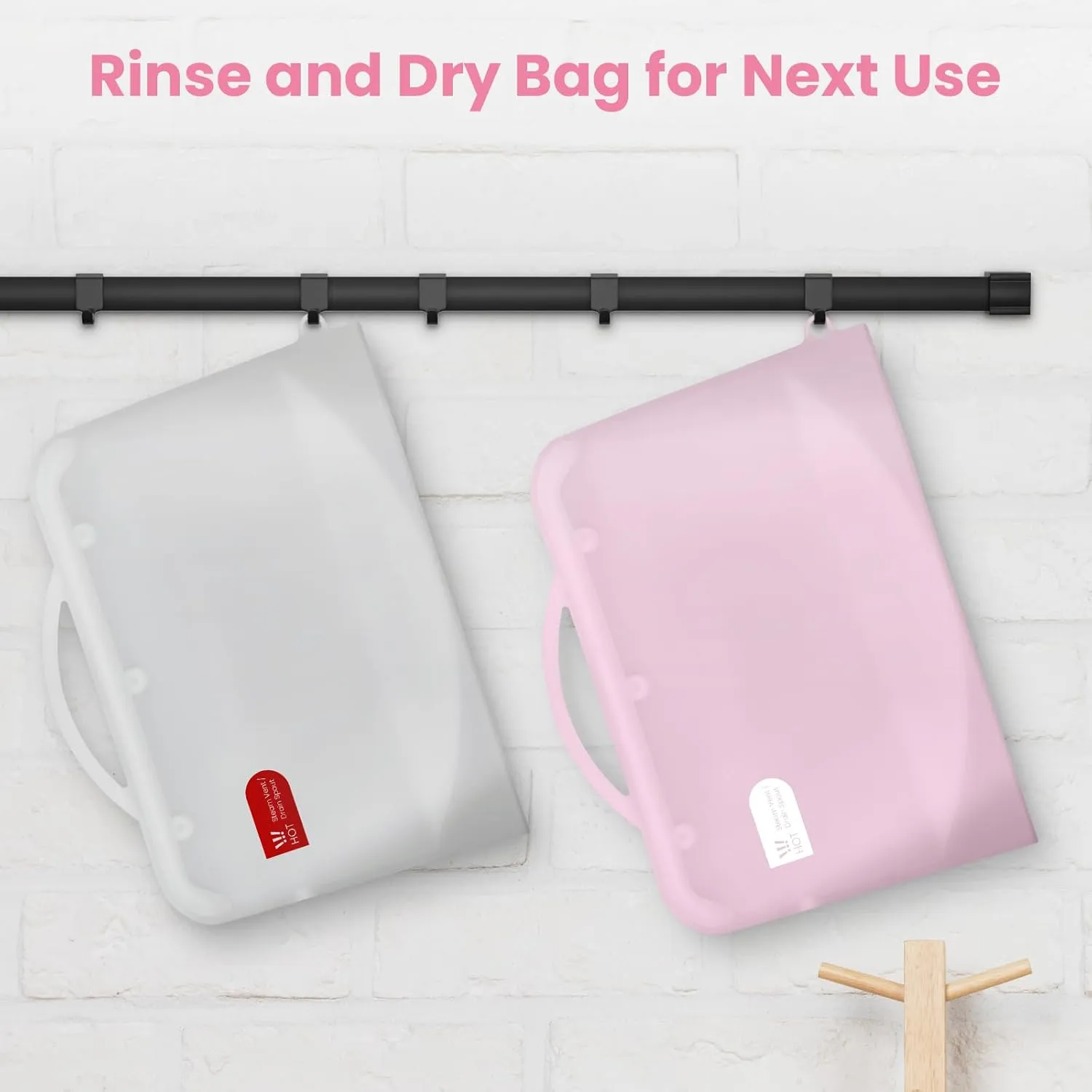 Silicone Microwave Steam Sterilizer Bags with Mini Oven Gloves, ZÜCÜBéBé Reusable Silicone Steaming Bags for Baby Bottles, Breast Pump, Accessories, Great for Home and On-The-Go, White (2PC)