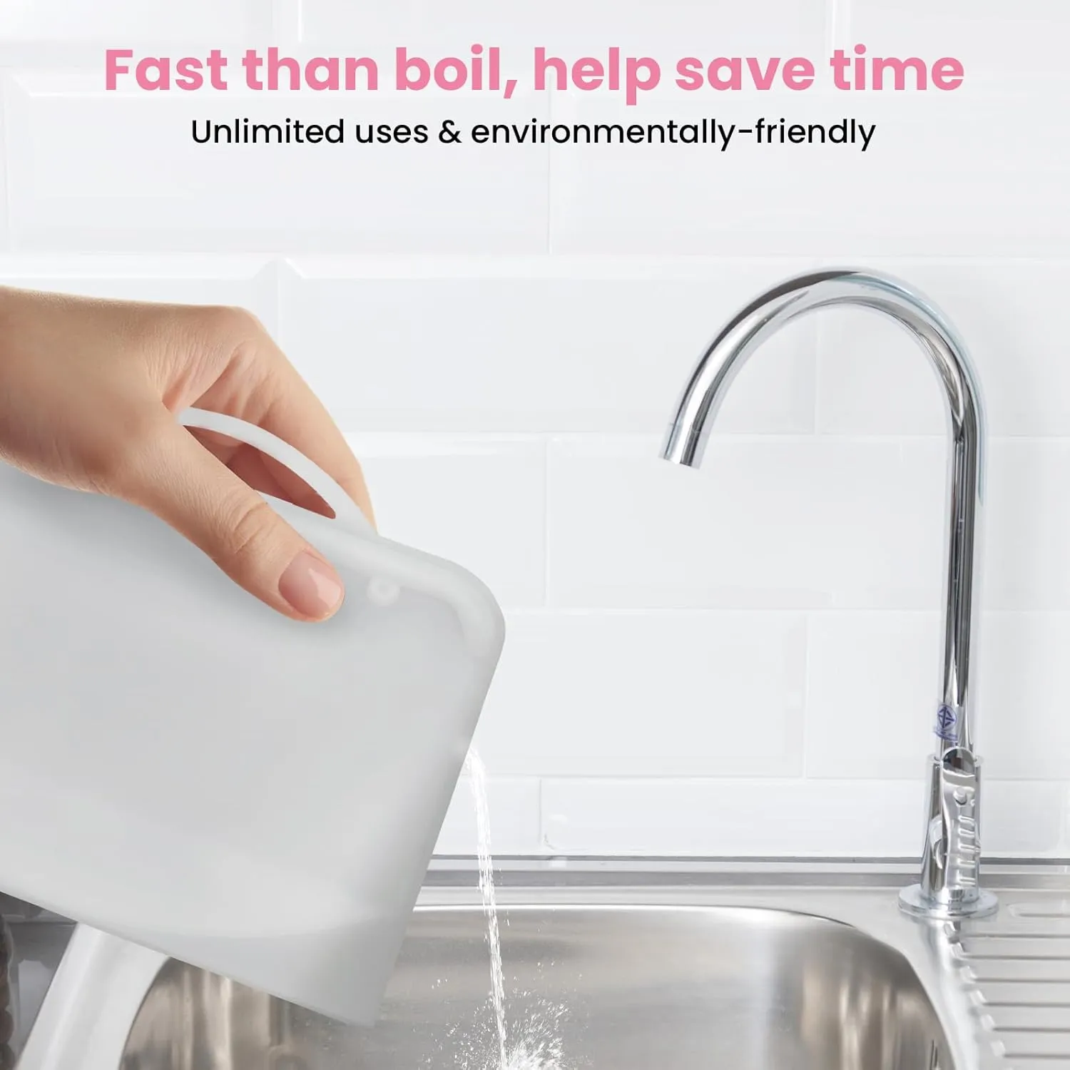 Silicone Microwave Steam Sterilizer Bags with Mini Oven Gloves, ZÜCÜBéBé Reusable Silicone Steaming Bags for Baby Bottles, Breast Pump, Accessories, Great for Home and On-The-Go, White (2PC)