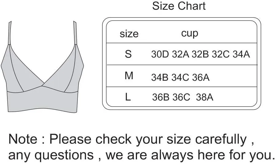 SilRiver Silk Satin Bralette Womens Triangle Bra Deep V Neck Croptops for Teens Wireless Bra