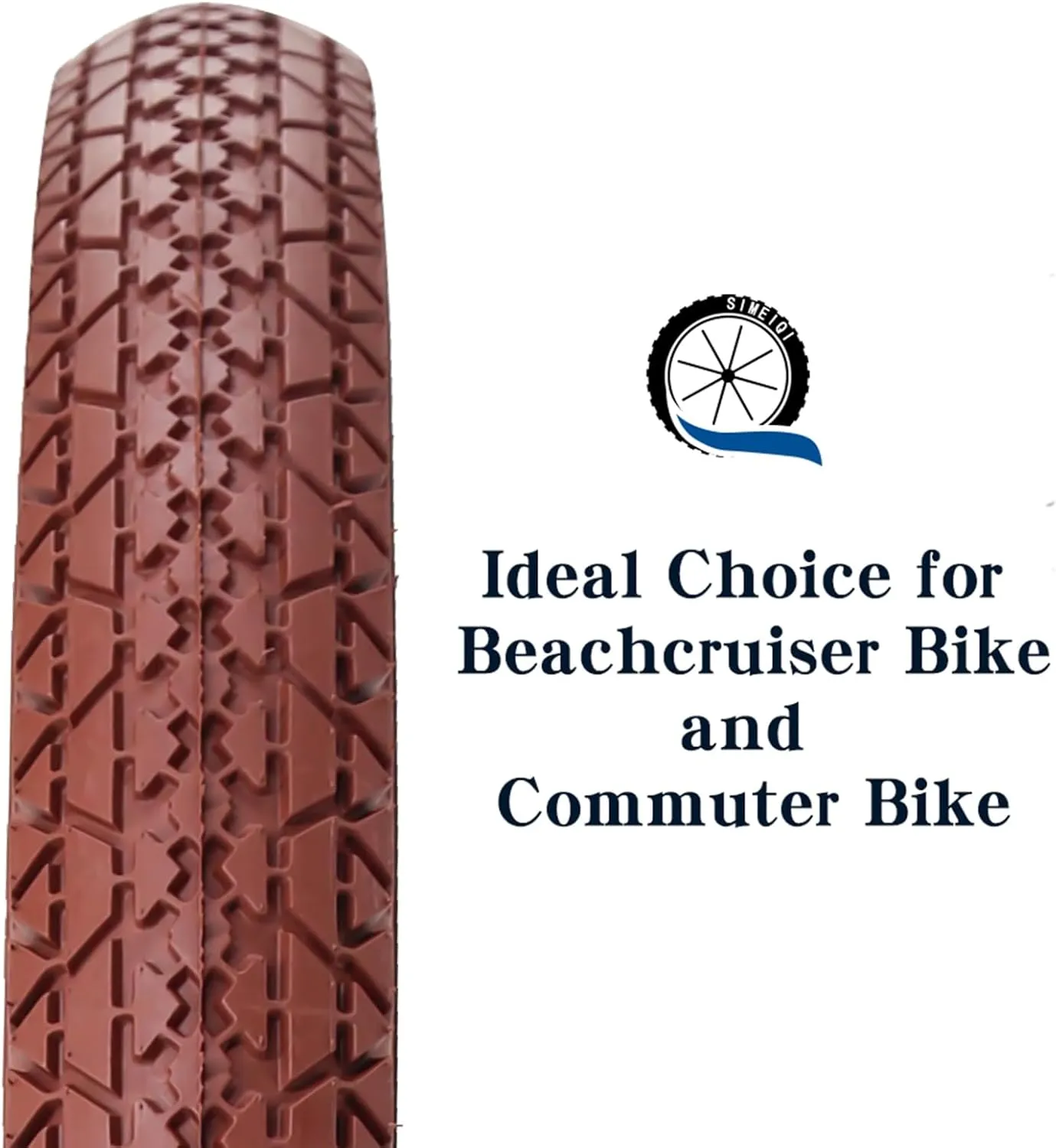 SIMEIQI 1 or 2 Pack Brown 26x2.125 Beach Cruiser Bike Tire Cream Wall with or Without 26x1.75/2.125 Inner Tubes for City Road Urban Bicycle Retro Tire