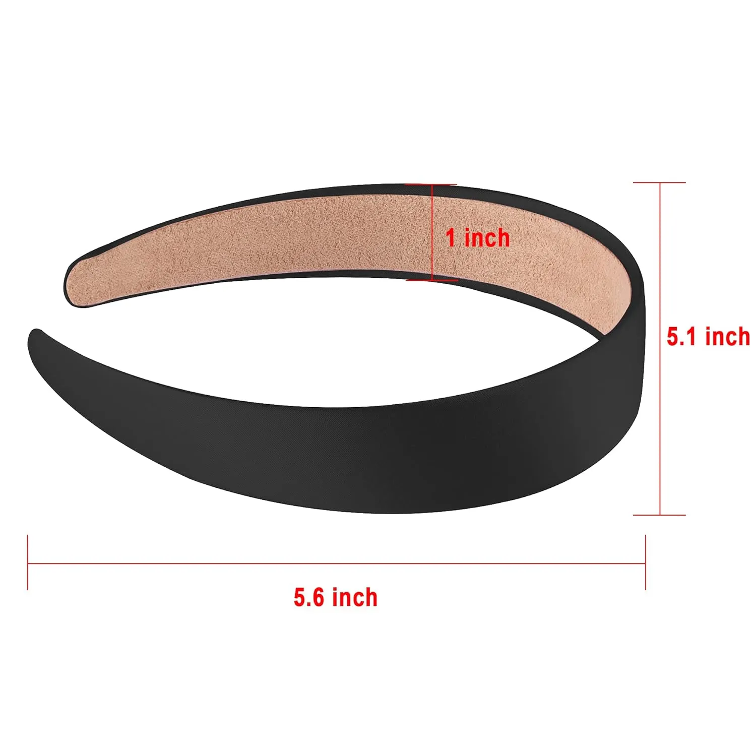 SIQUK 36 Pieces Satin Headbands for Women, Black Hair Headband 1 Inch Wide, Non-slip Headbands, DIY Headband