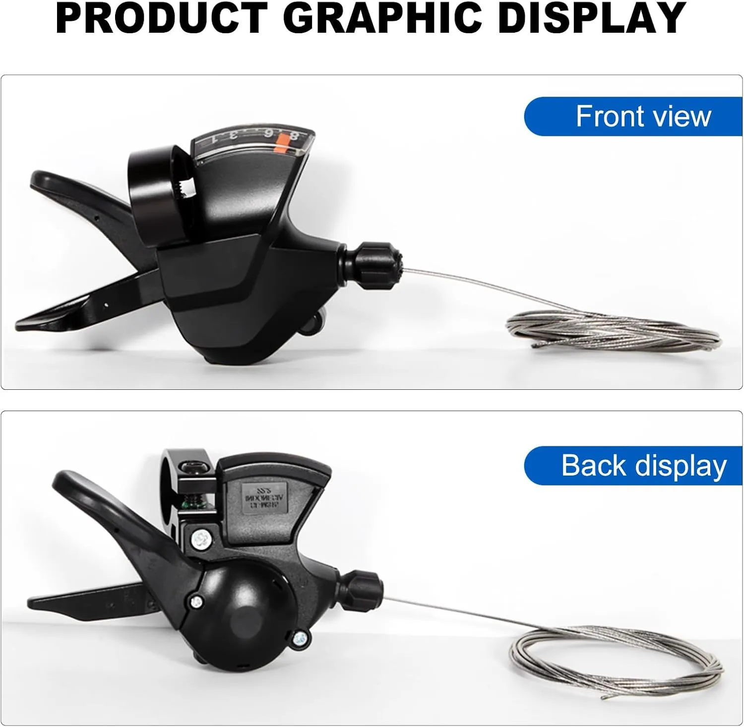 SL-M315-8R Bike Shift Lever,Bicycle Shift Lever - Right, Mountain Right Shifter Lever with Optical Gear Display