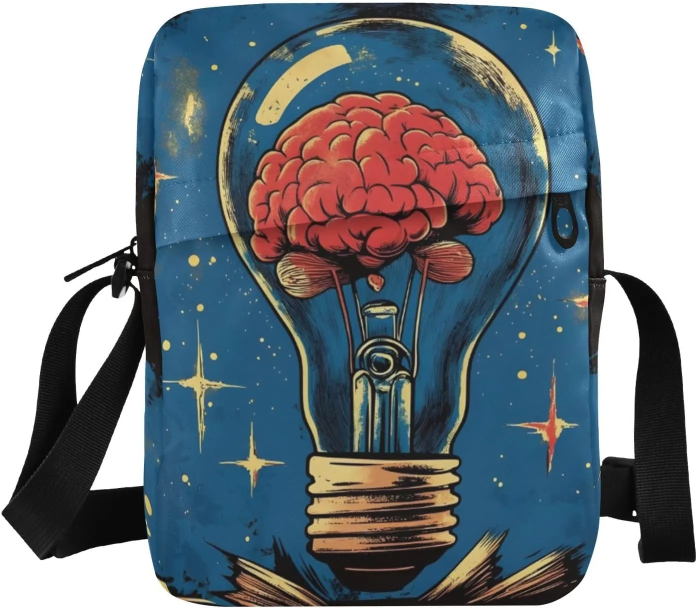 Sling Bag Purse Surreal Bulb Print for Women Men, Small Crossbody Pouch with Adjustable Strap 6.6×2.5×9.4 IN