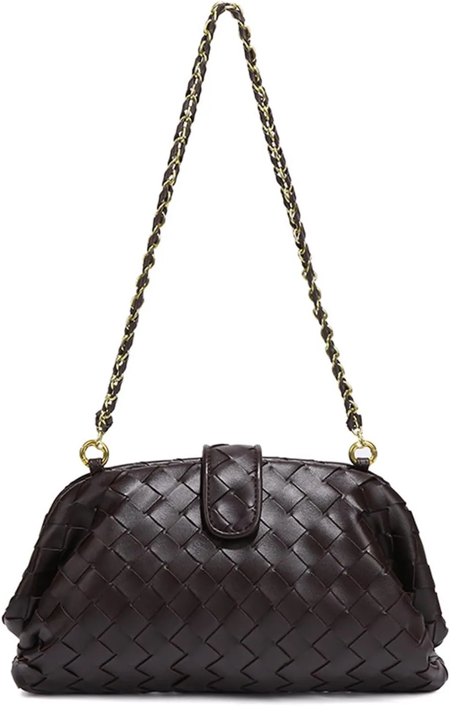 Slouchy PU Leather Woven Hobo Bags Women Trendy Crossbody Crescent Shoulder Purse Beach Satchel Top Handle Tote Handbag