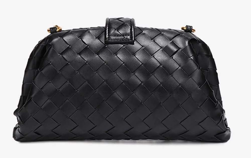 Slouchy PU Leather Woven Hobo Bags Women Trendy Crossbody Crescent Shoulder Purse Beach Satchel Top Handle Tote Handbag