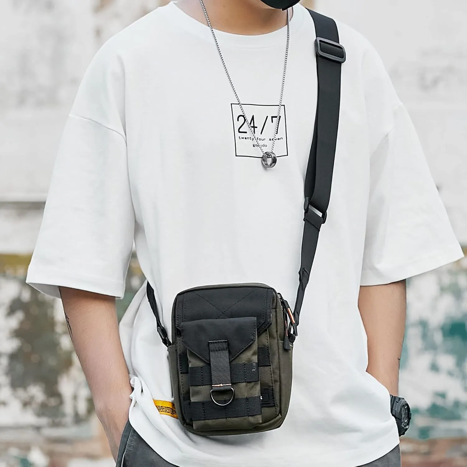 Small Crossbody Bag for Men, Mini Messenger Bag Shoulder Bag for Phone Passport
