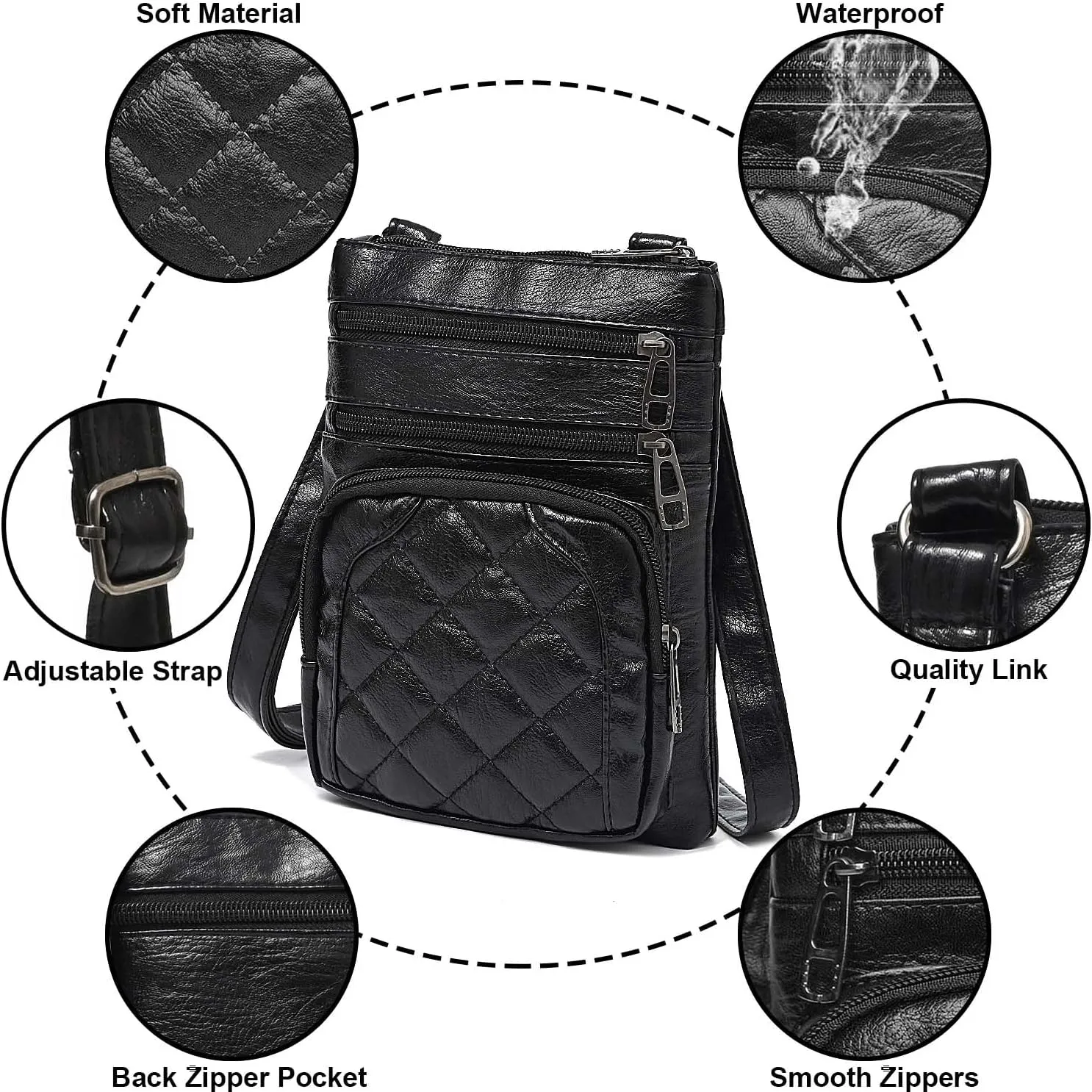 Small Crossbody Cell Phone Purse for Women, Mini Pu Leather Crossbody bag Wallet Pouch Shoulder Bag