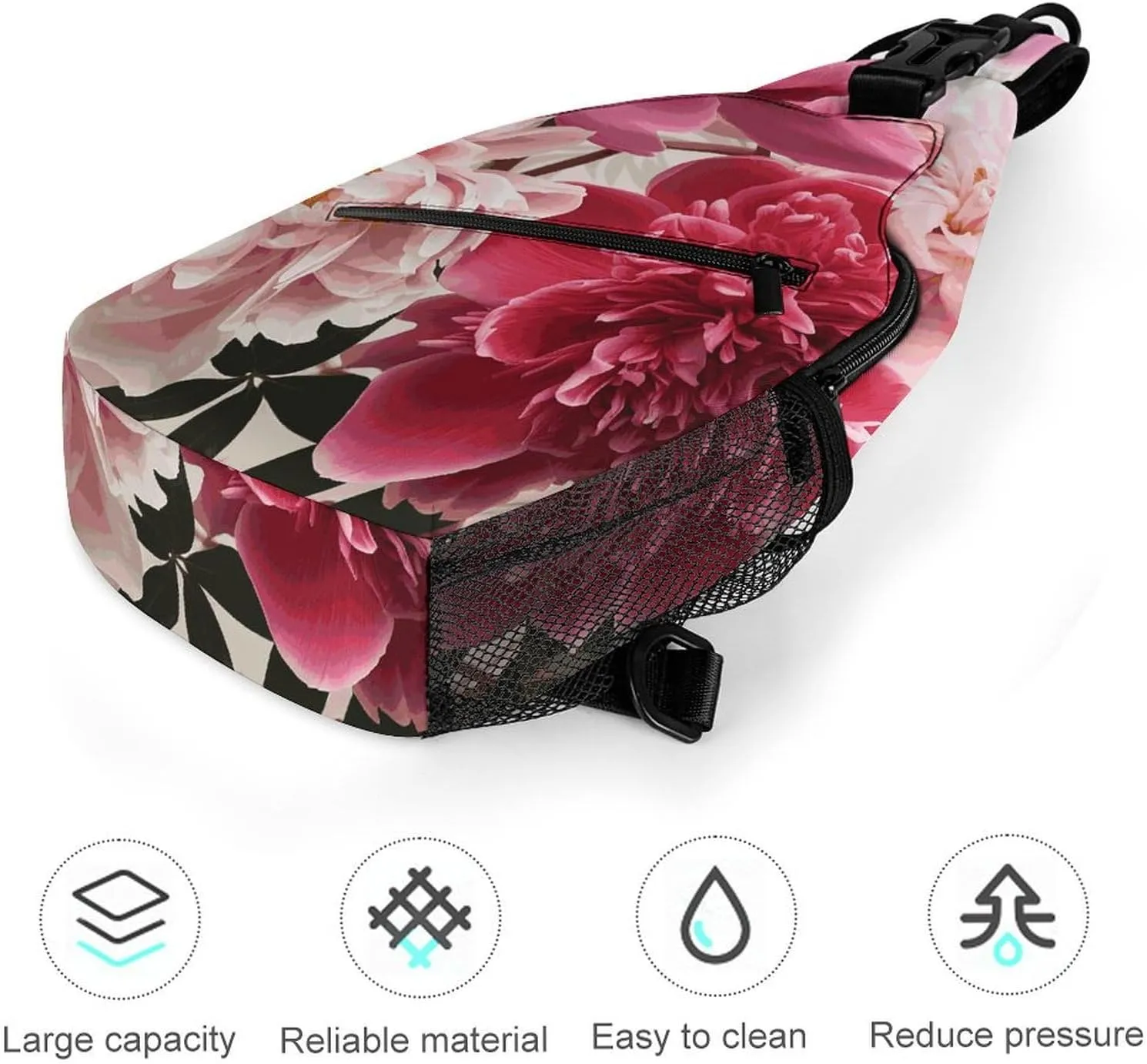 Small Crossbody Sling Backpack Botanical Floral Chest Bags for Traveling Chest Fashion Shoulder Bag