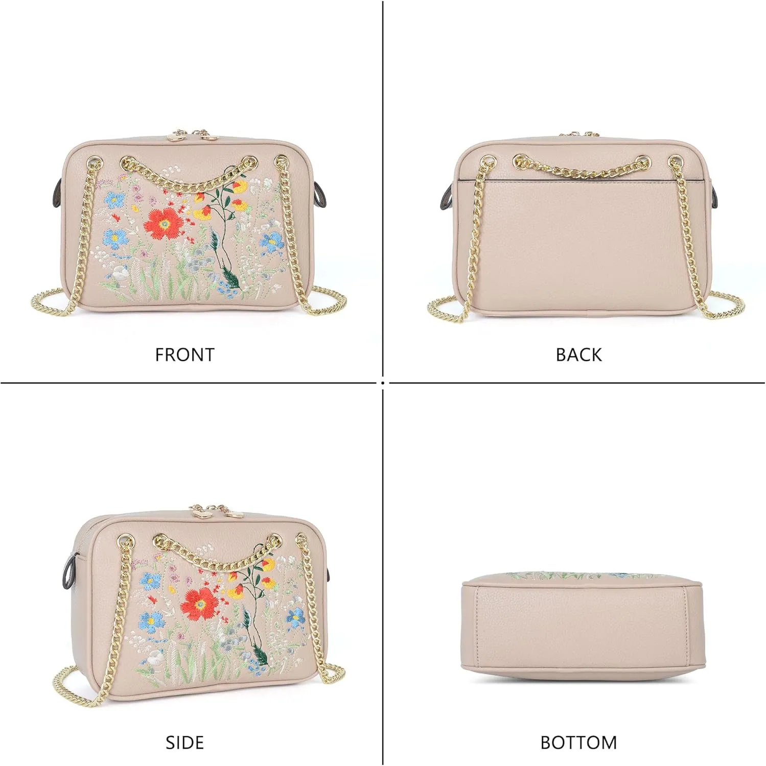 Small Flower Crossbody Bag, Trendy Designer Shoulder Bag, Phone Purse for Women with Adjustable Chain Straps