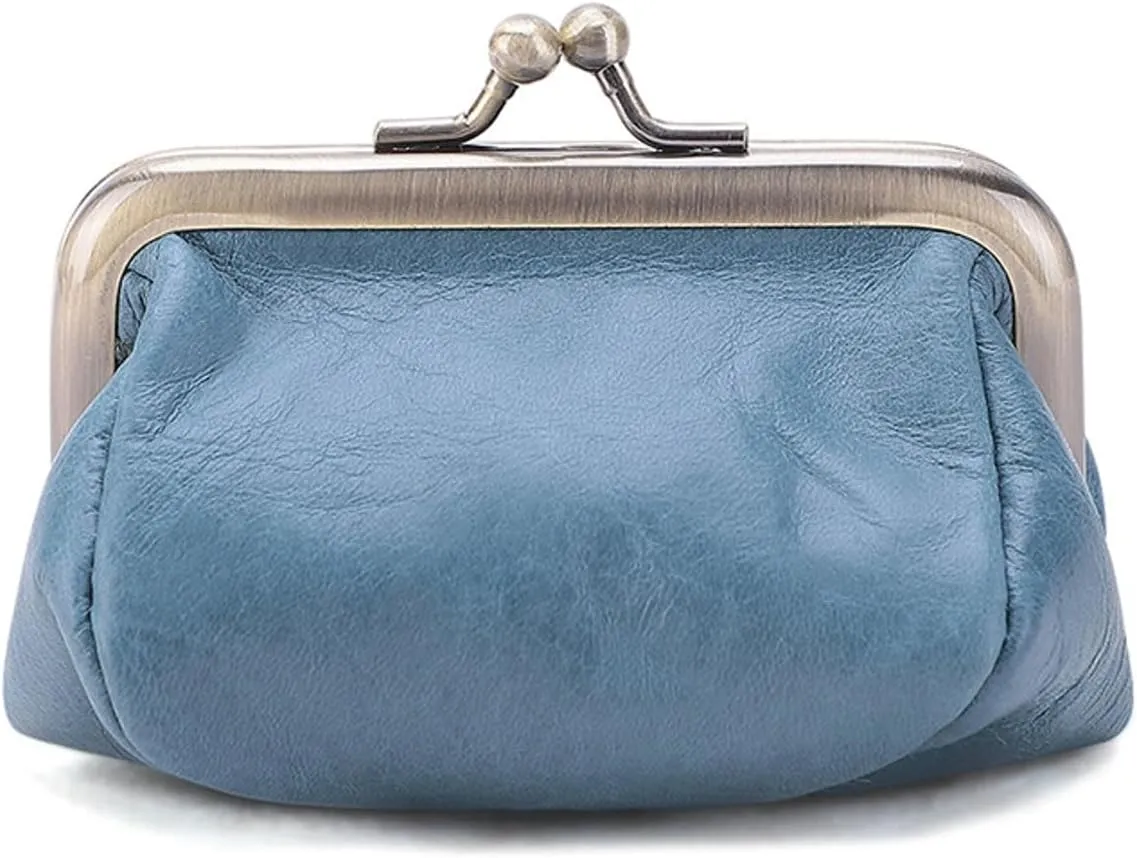Small Kiss Lock Coin Change Purse Women PU Leather RFID Wallets Cross Body Bag Cute Crossbody Purses Kiss Clasp Wallet