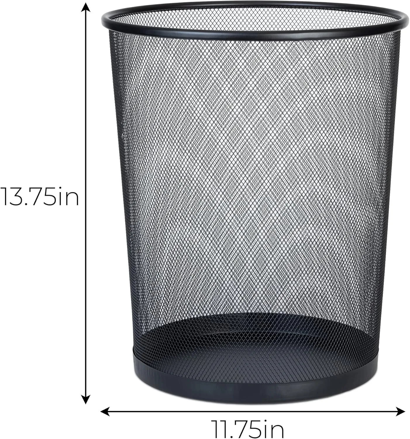 Smart Design Steel Mesh Waste Basket - Set of 12-11.75 x 13.75 Inch - Black