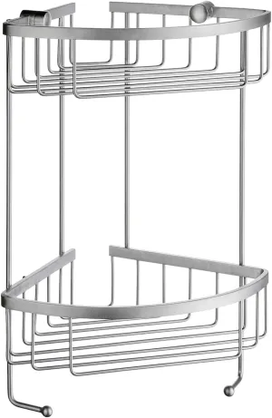 SME, Brushed Chrome DS2031 Soap Basket Corner 2 Level