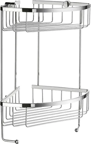 SME, Polished Chrome DK2031 Soap Basket Corner 2 Level, 19.5 x 19.5 x 34.2 cm