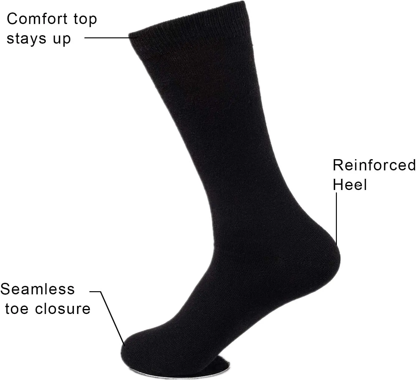 Sock Amazing Unisex Bamboo Rayon Socks Super Soft Black Crew Socks 8 Pack