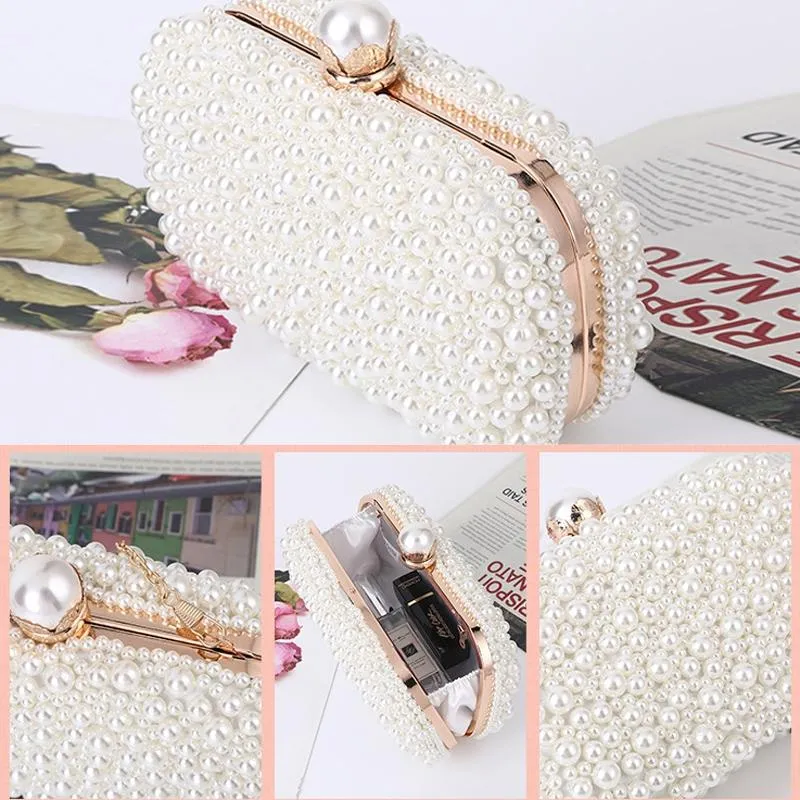 Soft Lock Pearl Evening Bag Chic Crossbody