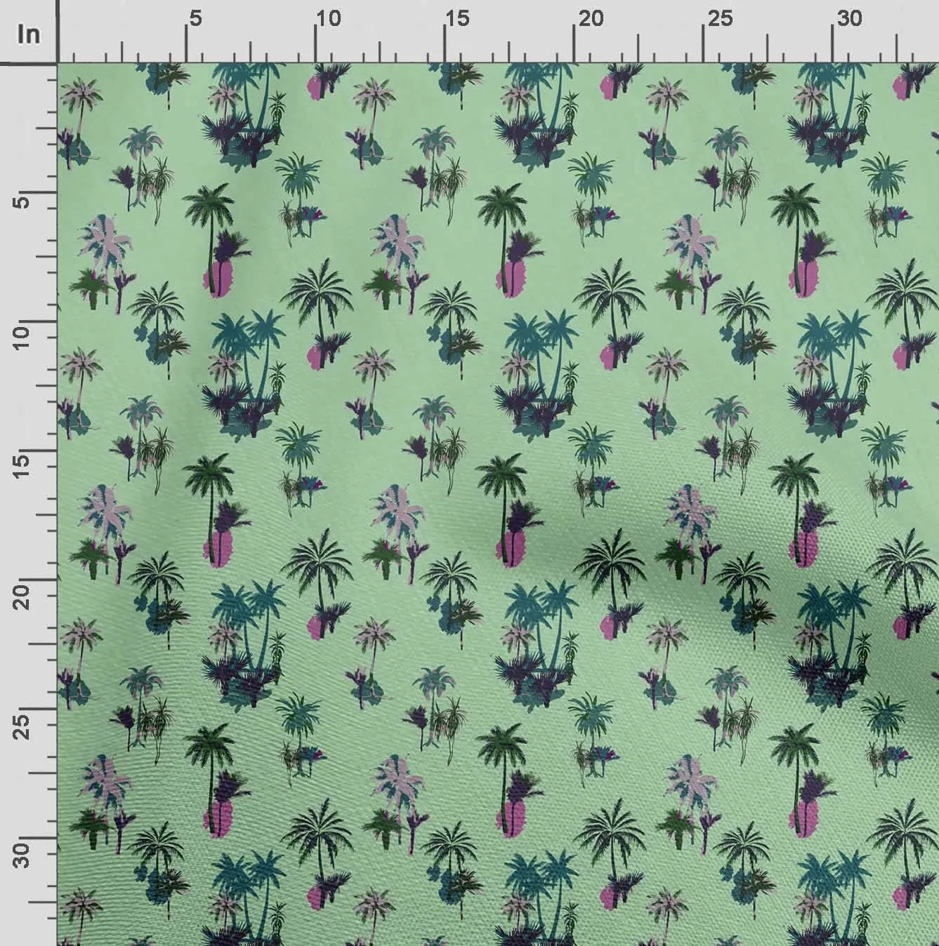 Soimoi Silky Satin Fabric Material, 1 Yard - 42" Inch Width, Green - Leaves Print - Soft Shiny Fabric for Dress, Pillowcases, Pajamas, Evening Dress, DIY