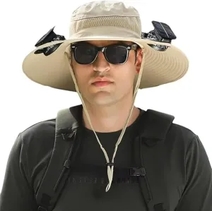 Solar Powered Fishing Hat with Fans, Solar Fan Hat Sun Fishing Hat, Hat with Solar Fans, Cooling & Lightweight