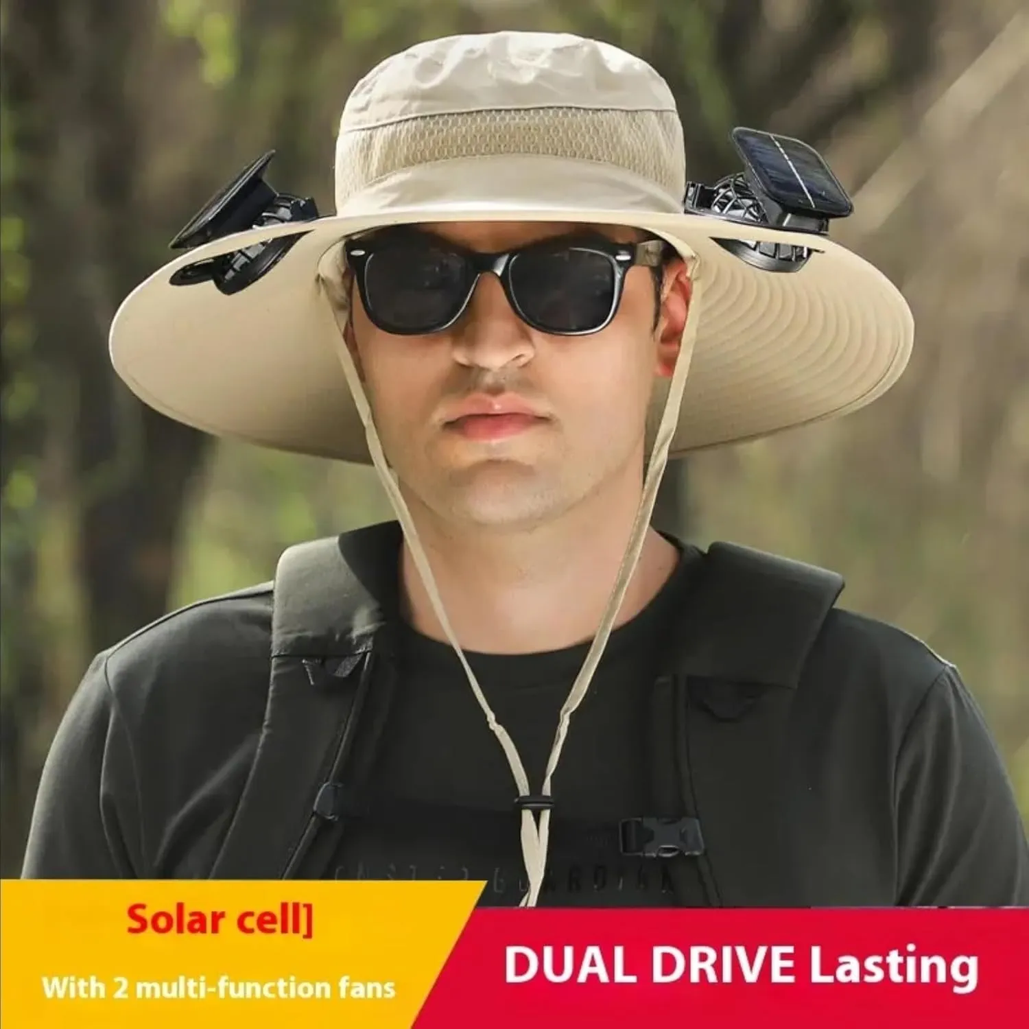 Solar Powered Fishing Hat with Fans, Solar Fan Hat Sun Fishing Hat, Hat with Solar Fans, Cooling & Lightweight