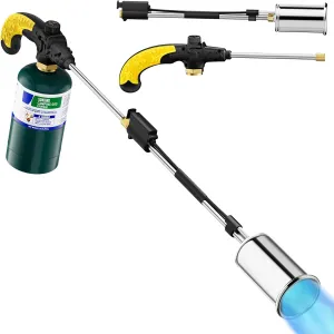 Sondiko Big Flame Propane Torch Head Kit, Weed Torch, Heavy Duty Blow Torch Detachable Propane Weed Torch with High Output 800,000 BTU for Garden Stumps Wood Ice Snow Roofing, Black & Yellow