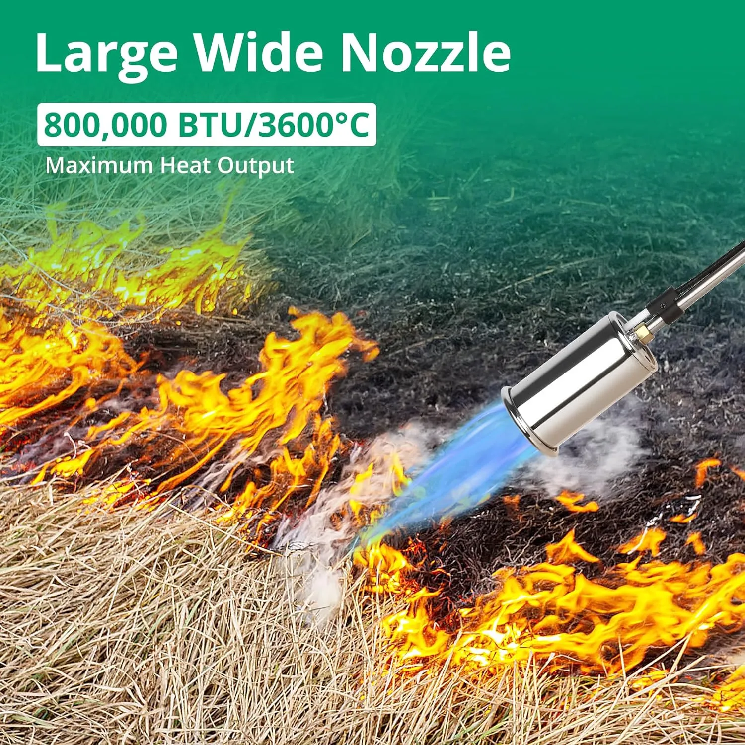 Sondiko Big Flame Propane Torch Head Kit, Weed Torch, Heavy Duty Blow Torch Detachable Propane Weed Torch with High Output 800,000 BTU for Garden Stumps Wood Ice Snow Roofing, Black & Yellow