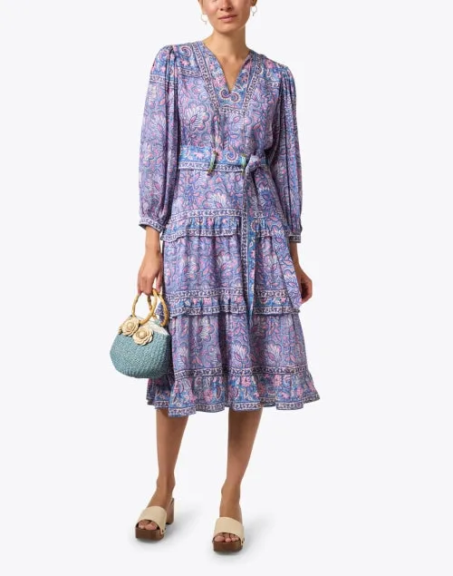 Soraya Blue Straw Basket Bag