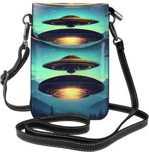 Spacecraft Descend Zippered Crossbody Bag,* Women'S Shoulder Bag With Card Slot, Removable Shoulder Strap, 7.6 X 4.9 In.