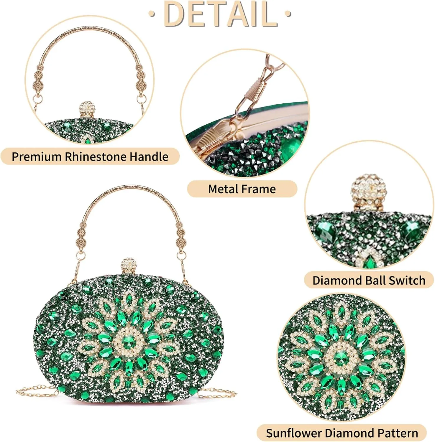 Sparkly Women's Evening Clutch Purses Rhinestone Bag Luxury Handbags For Weddings Formal Prom Party