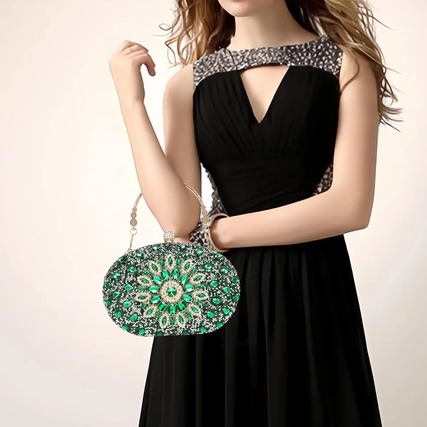 Sparkly Women's Evening Clutch Purses Rhinestone Bag Luxury Handbags For Weddings Formal Prom Party