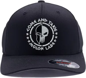 Spartan Skull Warrior Helmet Molon Labe/ΜΟΛΩΝ ΛΑΒΕ - Come and Take Embroidered Flex Fitted Baseball Hat