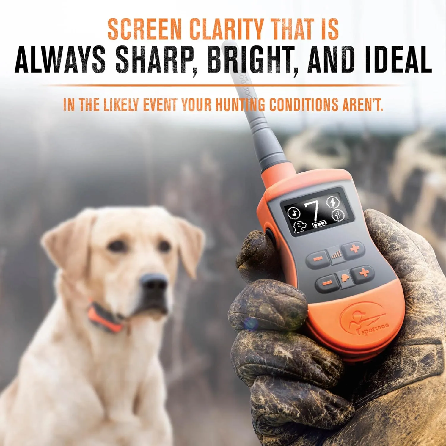 SportDOG Brand SportTrainer 1275 Static Collar - 3/4 Mile Range - OLED Screen - Waterproof, Rechargeable E-Collar with Remote - Train with Tone, Vibration, and Static, Orange