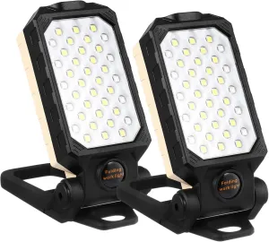 STOBOK 2pcs Light Rechargeable Led Lamp Compact Folding Flashlight for Camping Hiking Outdoor Emergency Illumination Ergonomic Design Modes for Area Lighting
