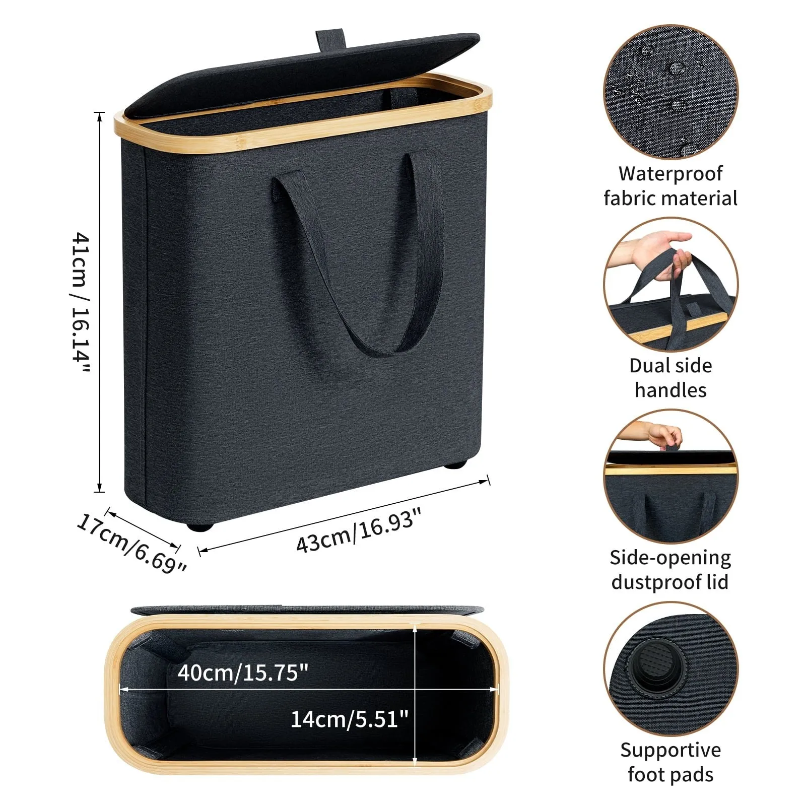 Storage Handcrafted LunaLulinlk Paper Basket, of Organiser Box Toilet Storage Paper Bathroom Bamboo, 12-16 Cyber Monday deal for Rolls Made 30L Toilet Toilet Foldable