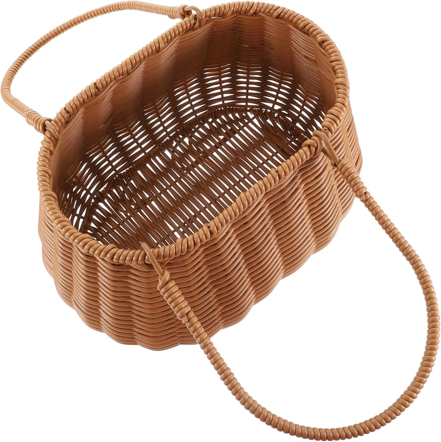 Stylish Handheld Woven Basket Shopping Basket Handle Pp Material Home Garden Wedding Decor