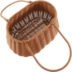 Stylish Handheld Woven Basket Shopping Basket Handle Pp Material Home Garden Wedding Decor