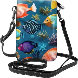Submarine Reef Fish Women'S Crossbody Bag, Zipper Phone Wallet, Cute Purse, Shoulder Bag, Detachable Shoulder Strap