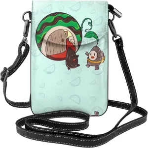 Sunflower Seeds Watermelon Seeds Pattern Phone Bag > Soft, Durable And Waterproof For Women Shoulder Straps Bag Carry Card Cosmetics 7.6x2.9 In Good