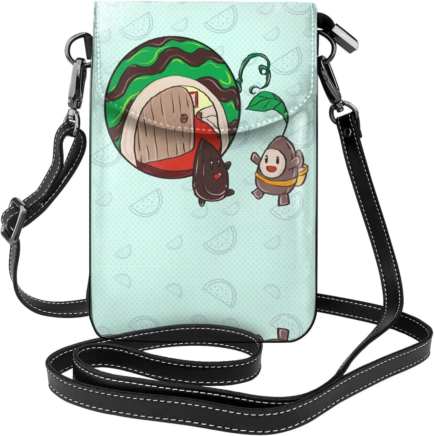 Sunflower Seeds Watermelon Seeds Pattern Phone Bag > Soft, Durable And Waterproof For Women Shoulder Straps Bag Carry Card Cosmetics 7.6x2.9 In Good