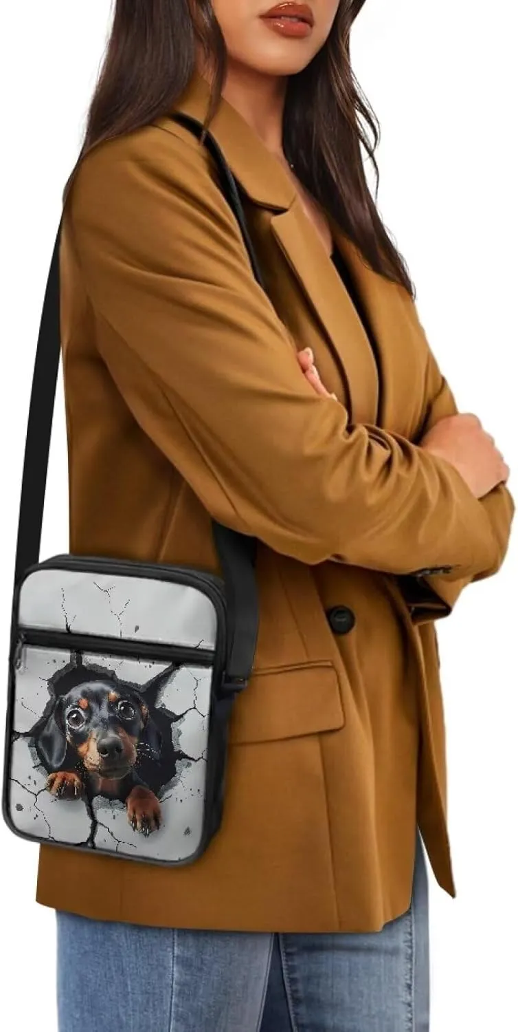 Suobstales Crossbody Bag for Women Men, Small Sling Pack Handbag for Work Business, Lightweight Messenger Shoulder Travel Bag
