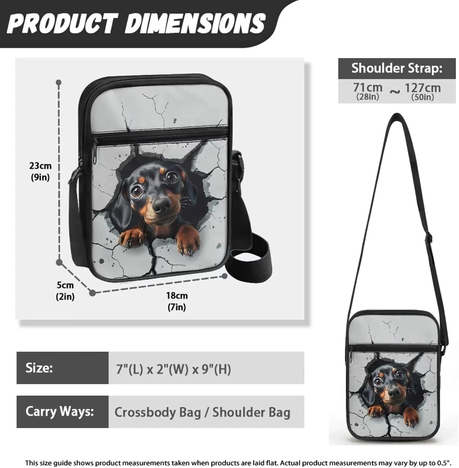 Suobstales Crossbody Bag for Women Men, Small Sling Pack Handbag for Work Business, Lightweight Messenger Shoulder Travel Bag