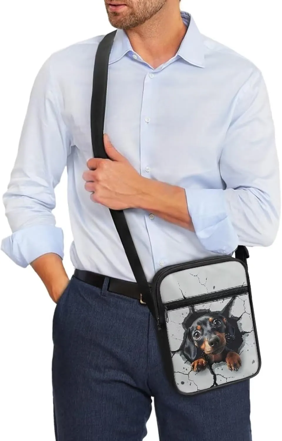 Suobstales Crossbody Bag for Women Men, Small Sling Pack Handbag for Work Business, Lightweight Messenger Shoulder Travel Bag