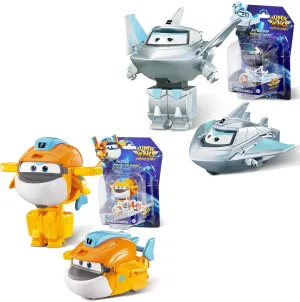 Super Wings 2-in-1 Transformable Toys - Traver & Taki Robot Action Figures Set for Kids Ages 3-8 | Dual Mode Transforming Plane Toys for Boys & Girls