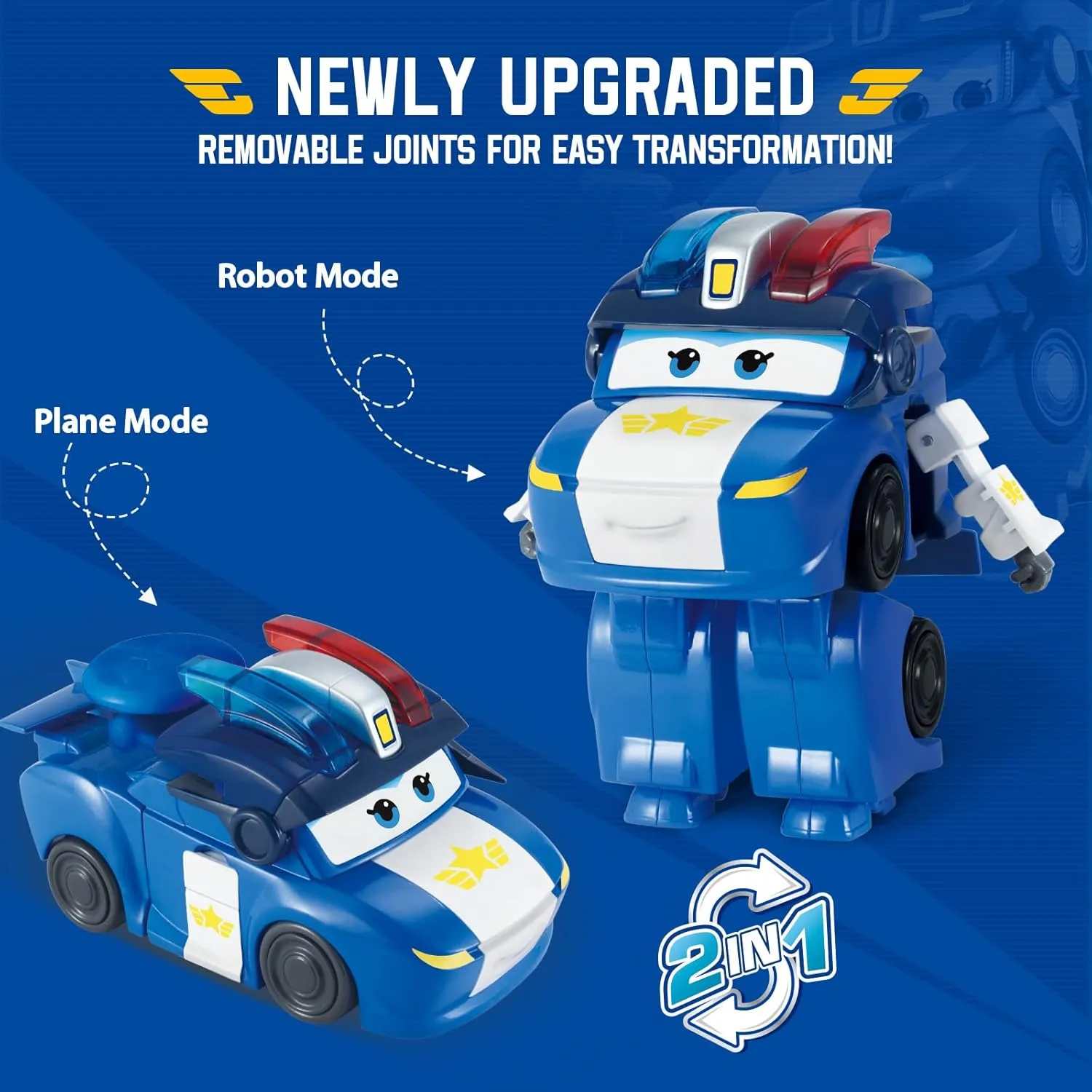 Super Wings Transformable Toys, 5 in Lucie Airplane Transforming Figures Toys, 2 in 1 Mode Rescue Bots Action Figure Toys for 3-5 Year Old Boys Girls, Fun Plane Toys for Toddlers Kids Age 3 4 5 6 7