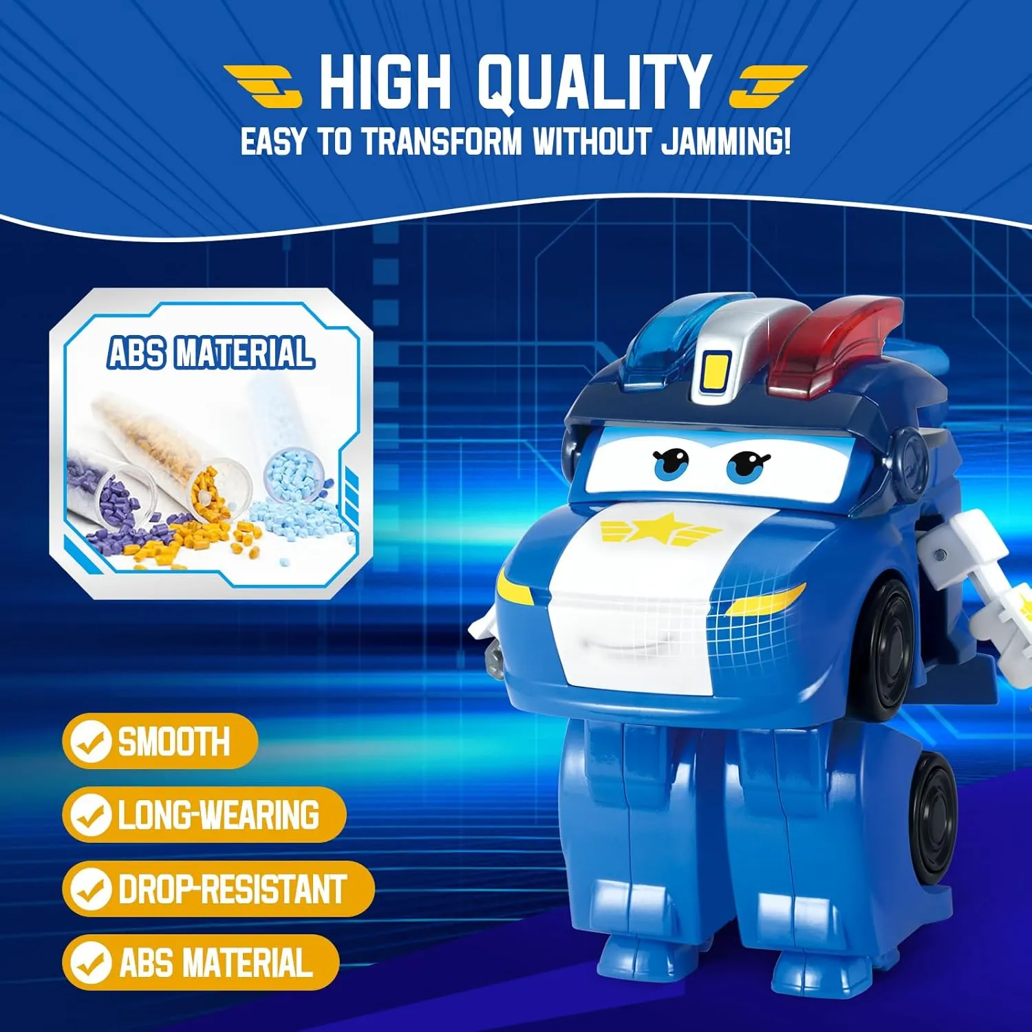 Super Wings Transformable Toys, 5 in Lucie Airplane Transforming Figures Toys, 2 in 1 Mode Rescue Bots Action Figure Toys for 3-5 Year Old Boys Girls, Fun Plane Toys for Toddlers Kids Age 3 4 5 6 7