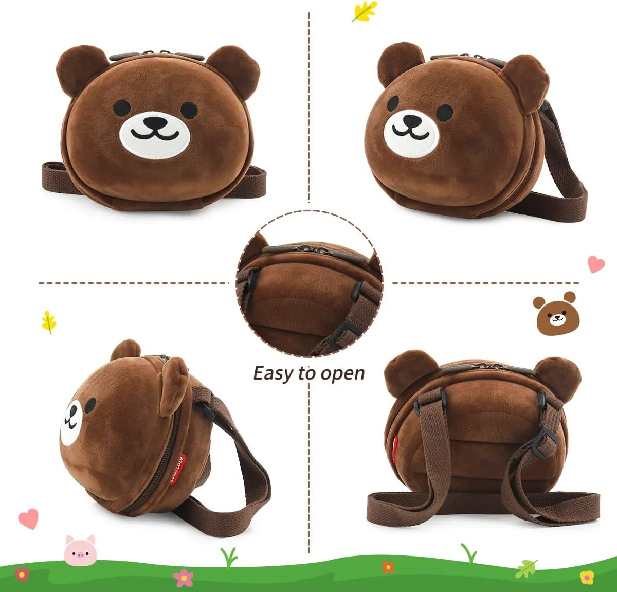 Supercute 3D Cossbody Purse Storage Bag (Bear-1)