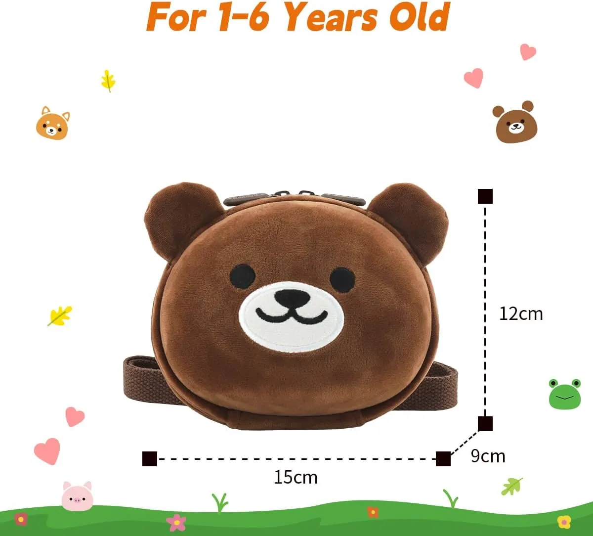 Supercute 3D Cossbody Purse Storage Bag (Bear-1)