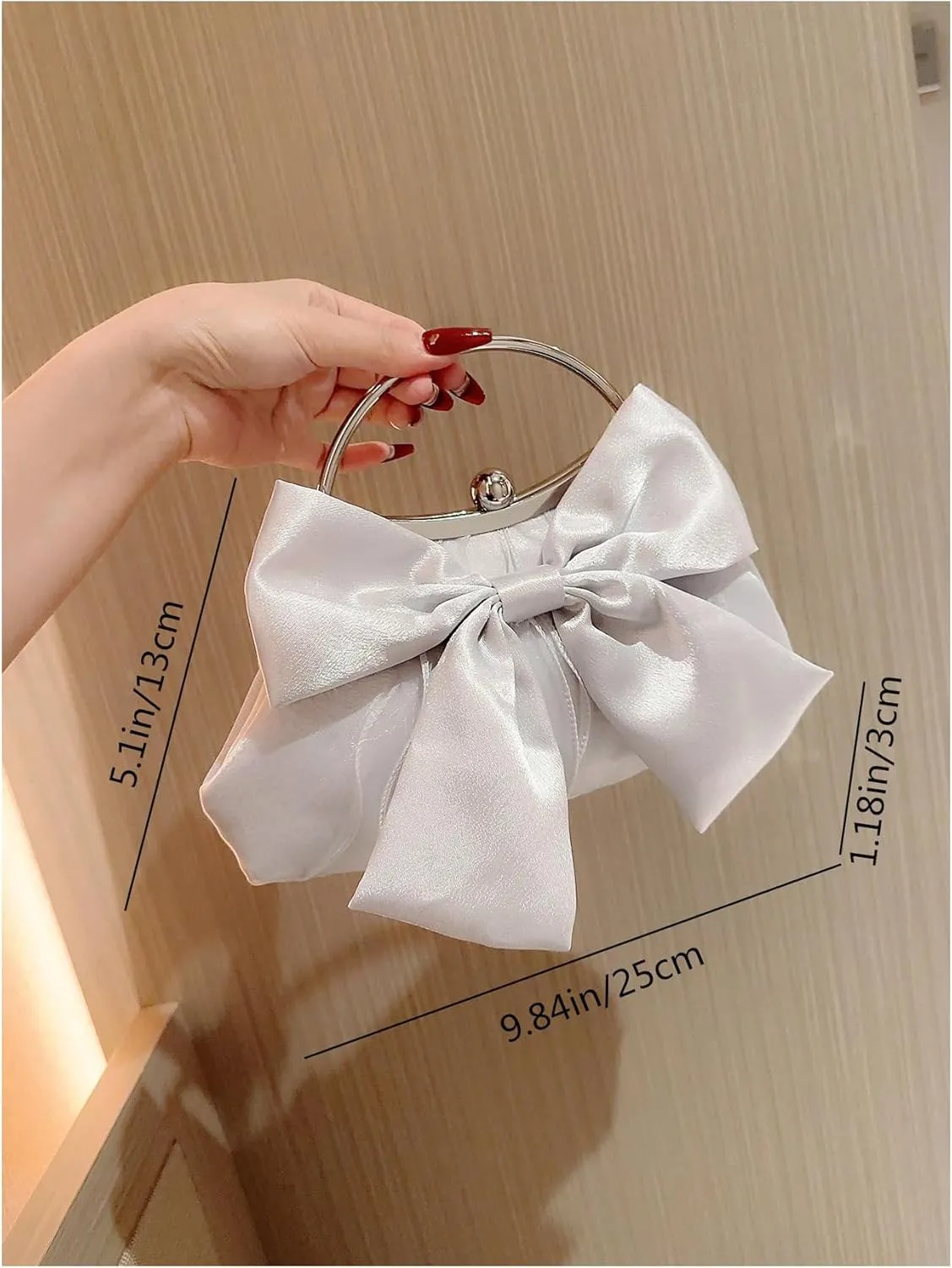 SweatyRocks Women's Cute Bow Decor Clutch Purse Evening Handbag Prom Crossbody Bags