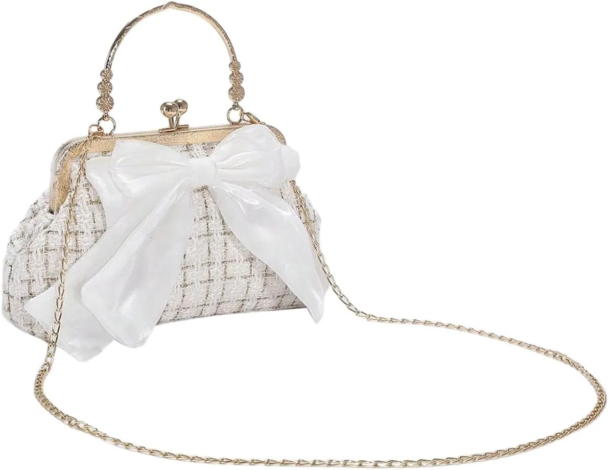 SweatyRocks Women's Cute Bow Decor Clutch Purse Evening Handbag Prom Crossbody Bags