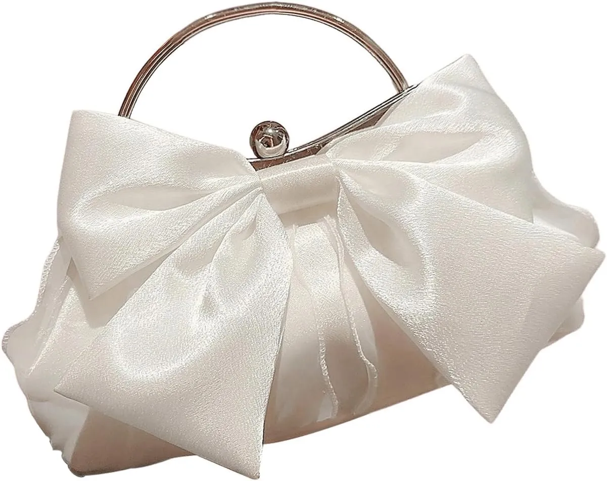 SweatyRocks Women's Cute Bow Decor Clutch Purse Evening Handbag Prom Crossbody Bags