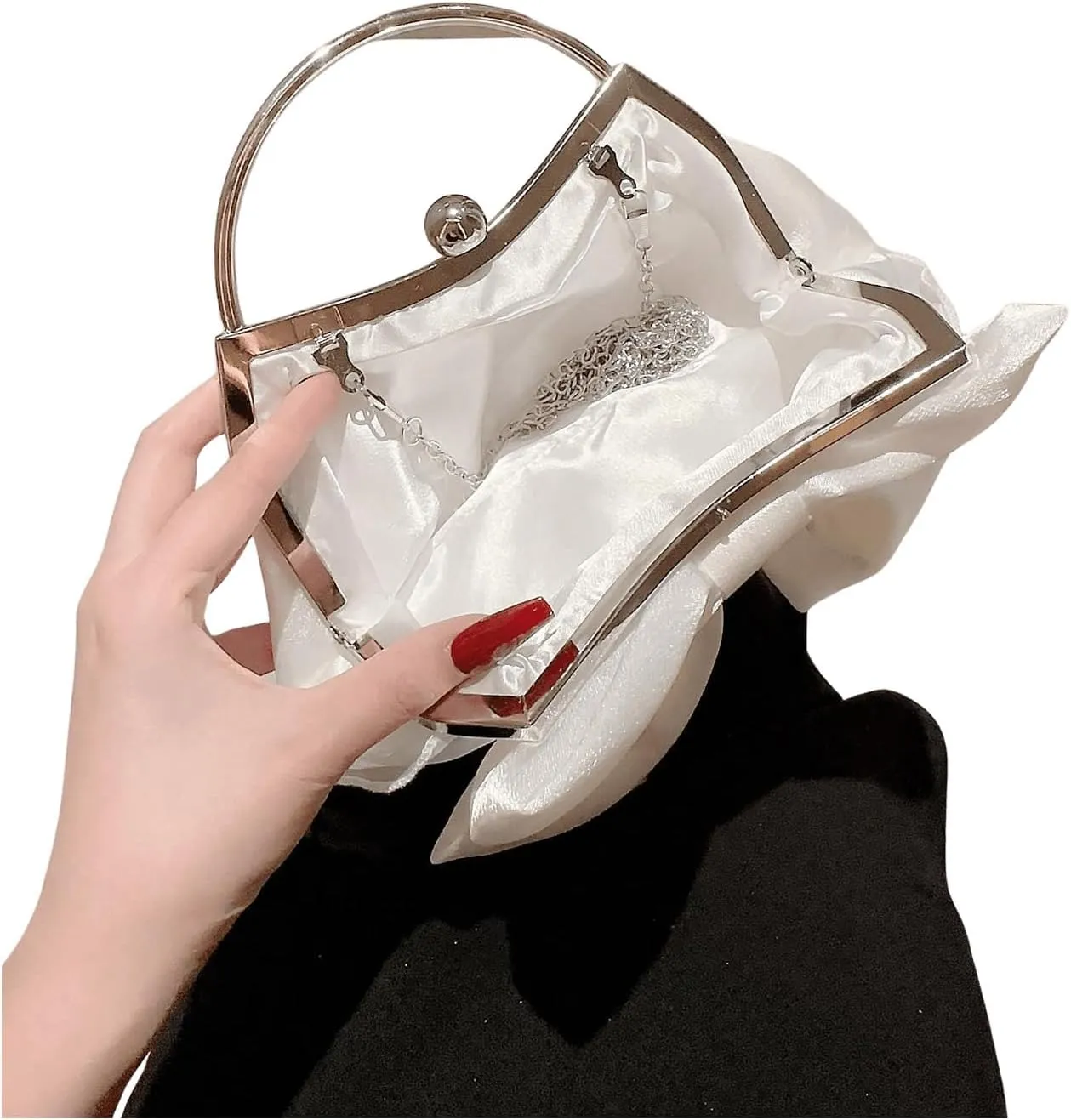 SweatyRocks Women's Cute Bow Decor Clutch Purse Evening Handbag Prom Crossbody Bags